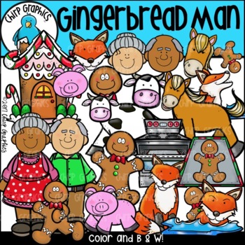 Preview of Gingerbread Man Clip Art Set - Chirp Graphics