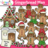 Gingerbread Man Clipart: 30 Christmas Clip Art, Black & Wh