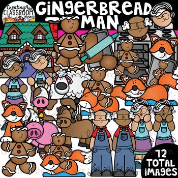 Preview of Gingerbread Man Clipart {Reading Clipart}