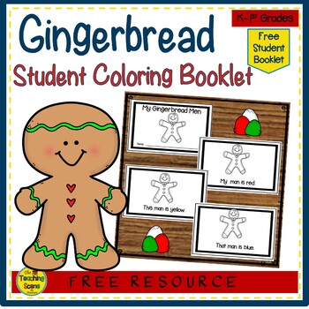 Preview of Gingerbread Man Color Word Student Booklet {FREE}