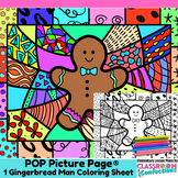 Gingerbread Man Coloring Page Fun Christmas Pop Art Colori