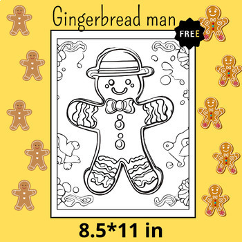 Preview of Gingerbread Man Coloring Pages, Coloring sheets, Bulletin Board Posters,Activity
