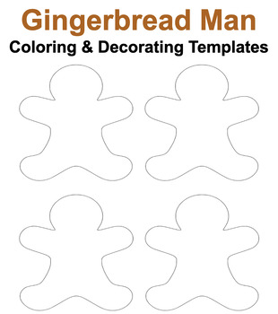 Preview of Gingerbread Man Coloring and Decorating Templates | Christmas & Winter Craft