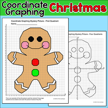 Preview of Gingerbread Man Coordinate Graphing Picture - Christmas Math Activity