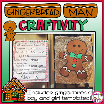 Preview of Gingerbread Man Craftivity for Preschool and Kindergarten