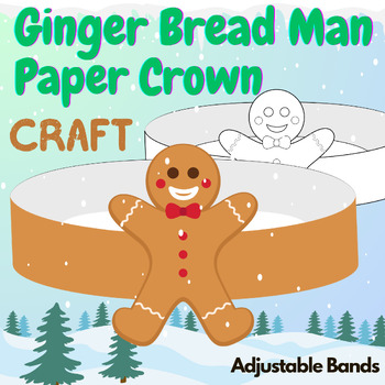 Preview of Gingerbread Man Crown Craft | Christmas Craft Activity | DIY Hat for K & PreK