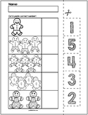 Gingerbread Man Cut & Match Worksheets | Numbers 1-5