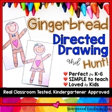 Gingerbread Man Directed Drawing Art & Hunt! . Christmas .