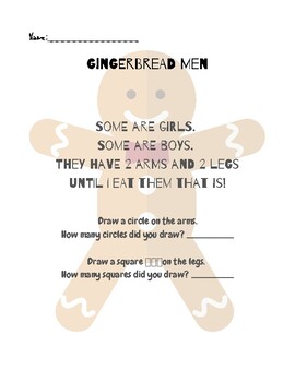 Preview of Gingerbread Man Early Literacy Activity