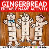 Gingerbread Man Editable Name Activity & Craft for Winter 