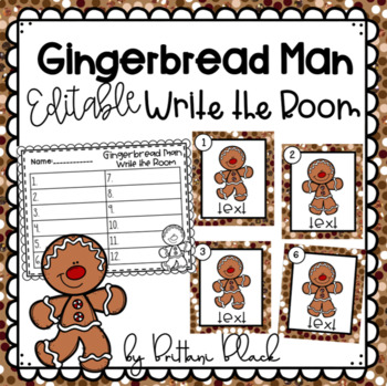 Preview of Gingerbread Man- Editable Write the Room
