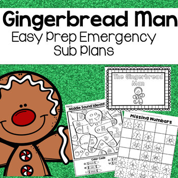 Preview of Gingerbread Man Emergency Sub Plans and Activites