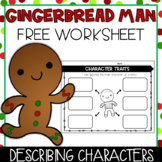 Gingerbread Man FREE WORKSHEET | Describing Characters