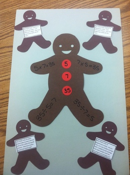 Preview of Gingerbread Man Fact Family Word Problems