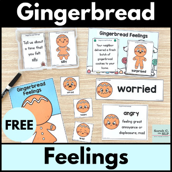 Preview of Gingerbread Man Feelings & Emotions Activities for Language Therapy Freebie