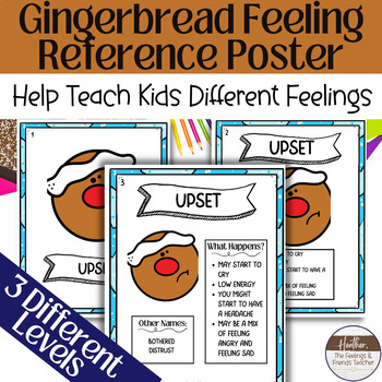 Preview of Gingerbread Man Feelings and Emotions Anchor Chart Reference Poster