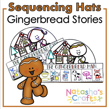 Preview of Gingerbread Story Sequencing Hats
