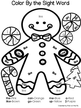 Gingerbread Man/Girl--Color the the Sight Word! by Plan On The Fly