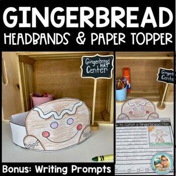 Preview of Gingerbread Man Hat | Girl | Headband Craft with Writing