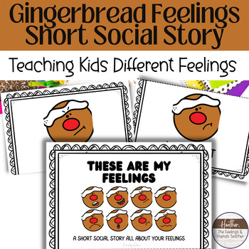 Preview of Gingerbread Man Labeling Emotions Social Story For Preschool And Kindergarten