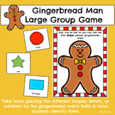 Gingerbread Man Large Group Game | Shapes, Numbers, & Lett