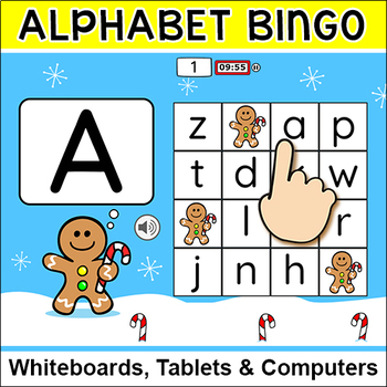 Preview of Gingerbread Man Letters of the Alphabet Bingo - A Fun Christmas Game