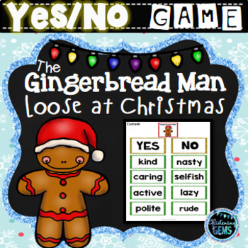 Preview of The Gingerbread Man Loose at Christmas - Character Traits Game