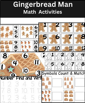 Preview of Gingerbread Man Math Activities Bundle