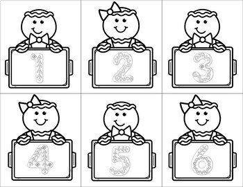 Gingerbread Man Math Activities: Numbers and Counting Matching Cards