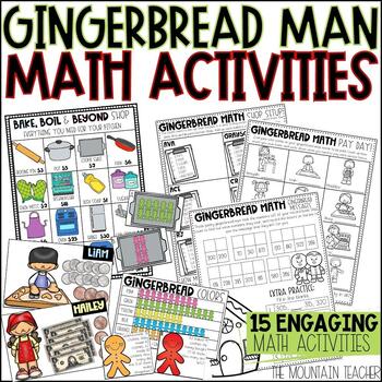 Preview of Gingerbread Man Math Activities | Project Based Learning for Christmas or Winter