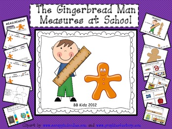 Preview of A Gingerbread Man Measures School / Measurement Unit/ Kindergarten Fun Math