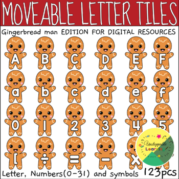 Preview of Gingerbread Man Moveable Letter Tiles