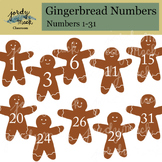 Gingerbread Cookies Numbers Clipart | Calendar Day Graphics