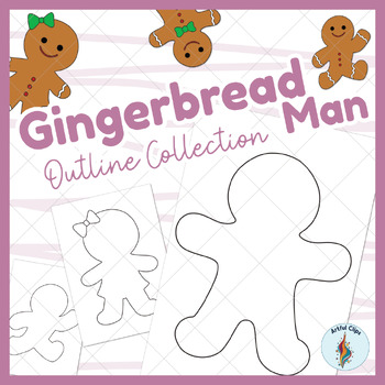 Preview of Gingerbread Man Outline Collection - 21 Blank Templates - PDF Format