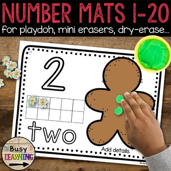 The Gingerbread Man Playdoh Mat Activities Numbers 1-20 Story Retelling  Measure