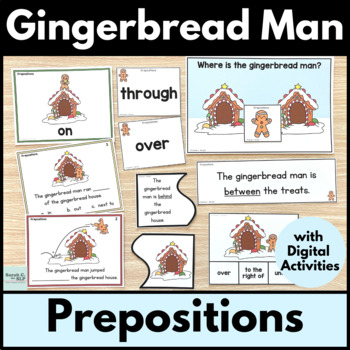 Preview of Gingerbread Man Prepositions of Place or Positional Words Activities for Grammar