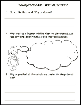 gingerbread man reading comprehension unit by ms joanne tpt