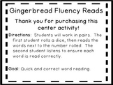 Gingerbread Man Roll and Read Fluency