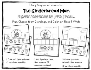 Gingerbread Man Sequencing Hats by Books and Giggles | TpT