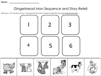 Preview of Gingerbread Man Story Retell and Sequence