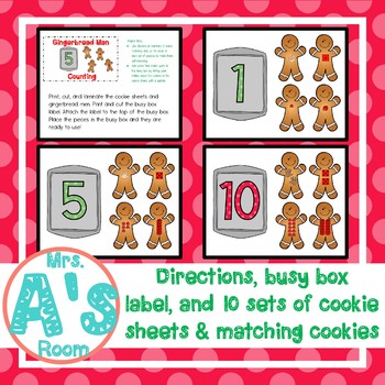 Gingerbread Man Task Box | Numbers and Counting Activity by Mrs A's Room
