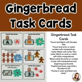 Gingerbread Man Task Cards for Letters and Numbers