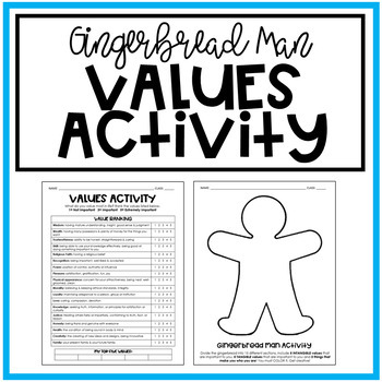 Preview of Gingerbread Man Values Activity | Family Consumer Sciences | FCS