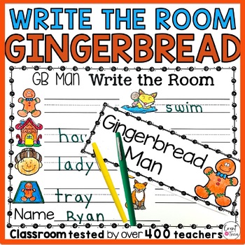 Preview of Gingerbread Man Write the Room - Gingerbread Man Writing