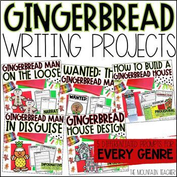Preview of Gingerbread Man Writing Activities, Craft Templates & Bulletin Boards
