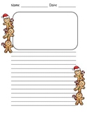Gingerbread Man Writing Paper with Lines for Primary and E