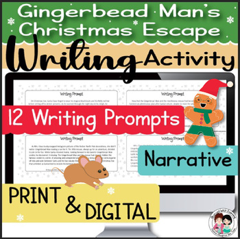 Preview of Gingerbread Man's Christmas Escape, Writing Activity, Graphic Organizers, More