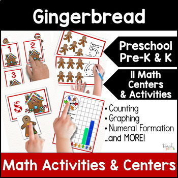 Preview of Preschool Gingerbread Math Activities - Preschool & Pre-K Math Centers