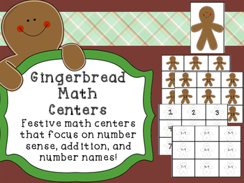 Preview of Gingerbread Math Centers FREEBIE