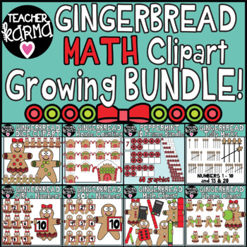 Preview of Gingerbread Math Clipart: GROWING BUNDLE